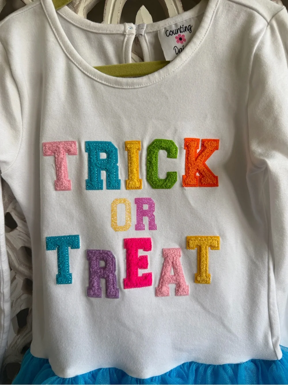 Counting Daisies Trick or Treat Tutu Dress Girls 6/6X Halloween
